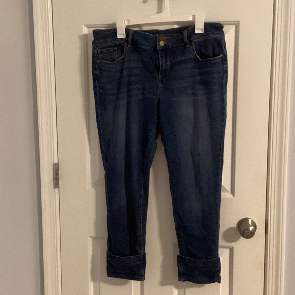 New York & Company Dark Blue Ankle Jeans